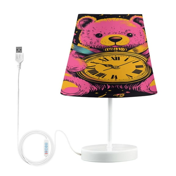 BZSMCE Table Lamp Creative Bear Hug Clock Simple Pattern Night Light