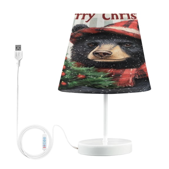 BZSMCE Table Lamp Creative Bear with Christmas Tree Simple Pattern Night Light