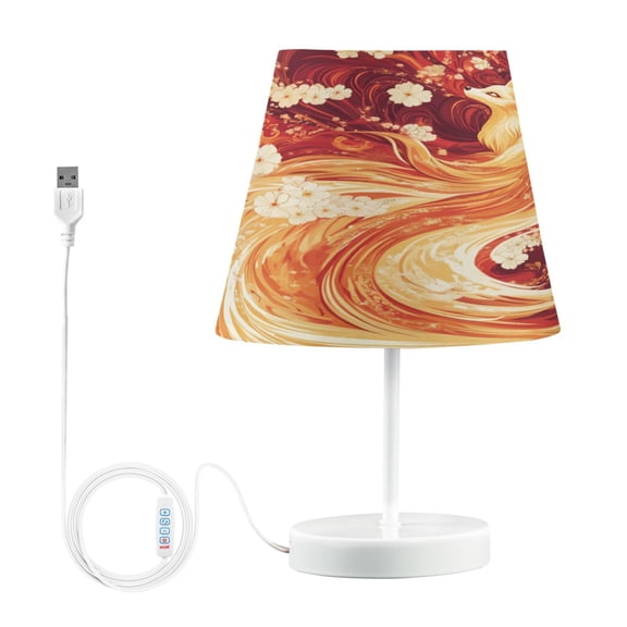 YAZAOO Table Lamp Creative Beauty in Flames Pattern Simple Pattern Night Light