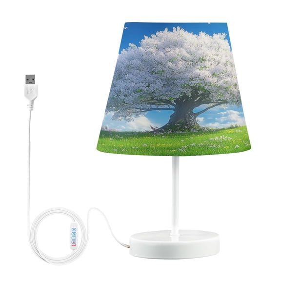 BZSMCE Table Lamp Creative Blossoming Tree in Sunny Field Simple Pattern Night Light