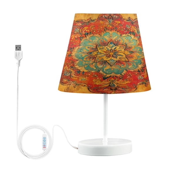 BZSMCE Table Lamp Creative Bohemia Forals Seamlee Printing Simple Pattern Night Light