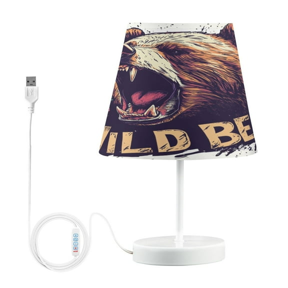 BZSMCE Table Lamp Creative Brown Wild Bear Simple Pattern Night Light