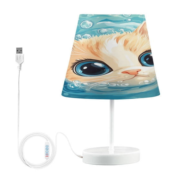 BZSMCE Table Lamp Creative Bubbly Ginger Kitten Pattern Simple Pattern Night Light