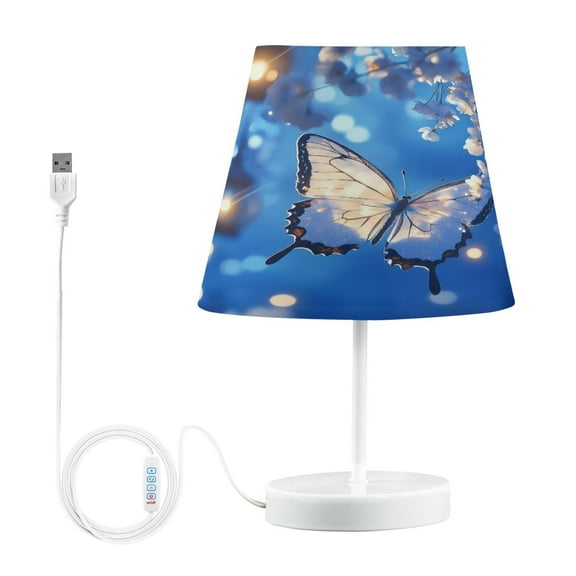 BZSMCE Table Lamp Creative Butterflies Flowers and Glowing Lanterns Simple Pattern Night Light