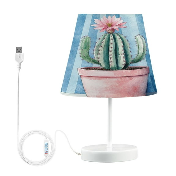 BZSMCE Table Lamp Creative Cactus Painting Simple Pattern Night Light