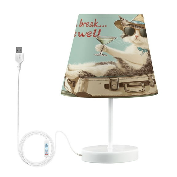 BZSMCE Table Lamp Creative Casual Cat Pattern Simple Pattern Night Light