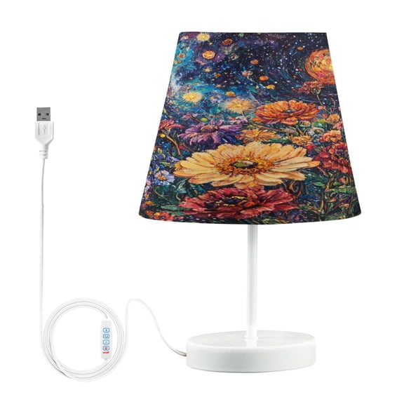 YAZAOO Table Lamp Creative Celestial Blooms Pattern Simple Pattern Night Light