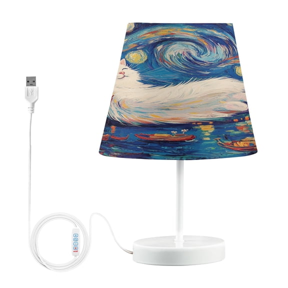 YAZAOO Table Lamp Creative Celestial Whiskers Pattern Simple Pattern Night Light