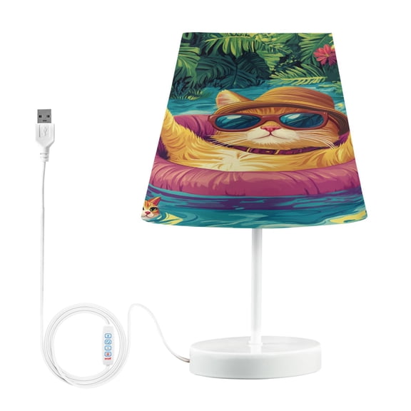 BZSMCE Table Lamp Creative Chillin' Kitty Pattern Simple Pattern Night Light