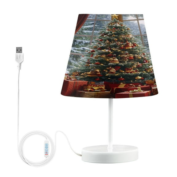 BZSMCE Table Lamp Creative Christmas Tree Decorated with Gifts Simple Pattern Night Light