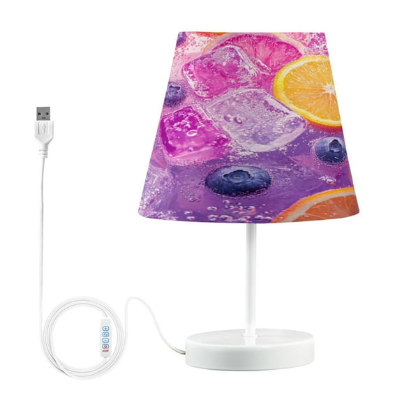 BZSMCE Table Lamp Creative Citrus Slices Blueberries Ice Cubes Simple Pattern Night Light