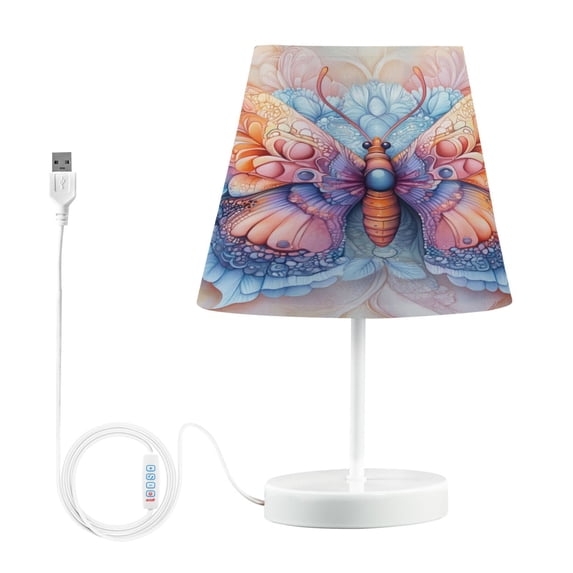 BZSMCE Table Lamp Creative Colorful Butterfly Illustration Simple Pattern Night Light