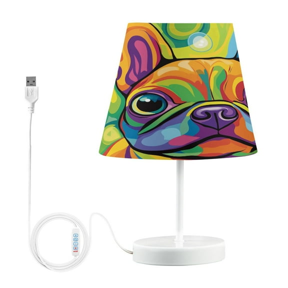 BZSMCE Table Lamp Creative Colorful Dog Illustration Simple Pattern Night Light