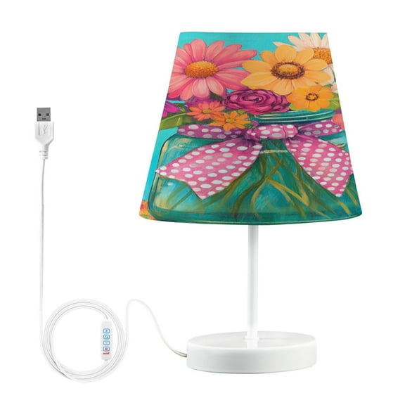 BZSMCE Table Lamp Creative Colorful Flowers Simple Pattern Night Light