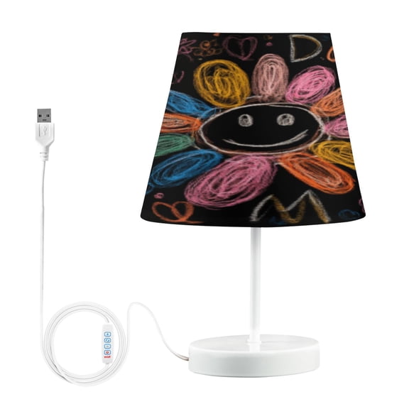 BZSMCE Table Lamp Creative Colorful Joy Pattern Simple Pattern Night Light