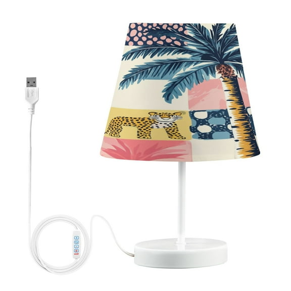 BZSMCE Table Lamp Creative Colorful Jungle Themed Patchwork Design Simple Pattern Night Light