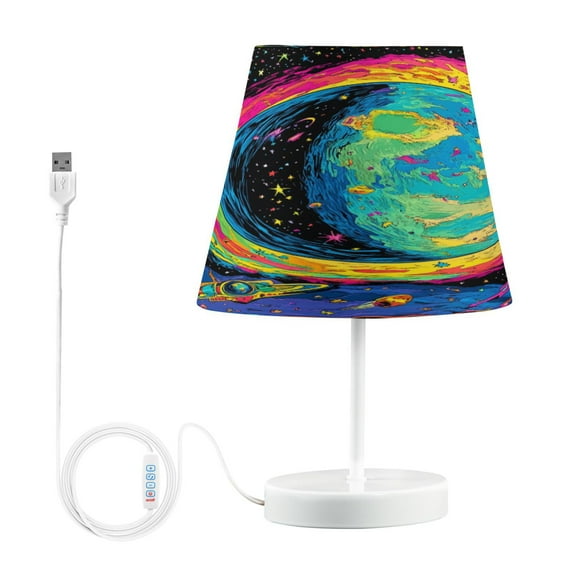YAZAOO Table Lamp Creative Colorful Planet and Stars Pattern Simple Pattern Night Light