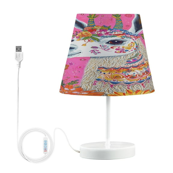 BZSMCE Table Lamp Creative Colorfull Alpaca Simple Pattern Night Light