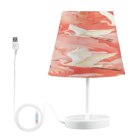 BZSMCE Table Lamp Creative Cranes on Coral Pattern Simple Pattern Night Light