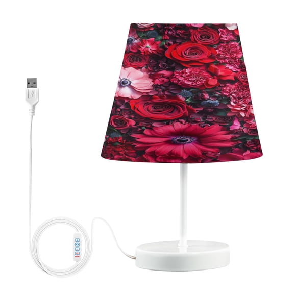 YAZAOO Table Lamp Creative Crimson Elegance Pattern Simple Pattern Night Light