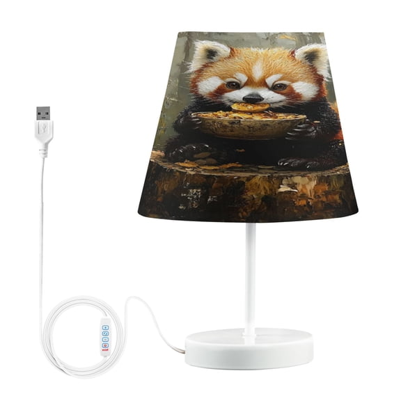 BZSMCE Table Lamp Creative Cut Panda Eat Fruit Simple Pattern Night Light