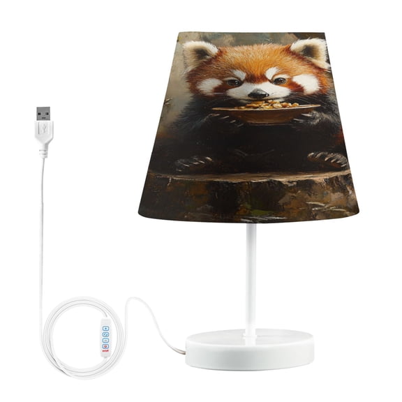 BZSMCE Table Lamp Creative Cut Panda Sitting on Logpile Simple Pattern Night Light