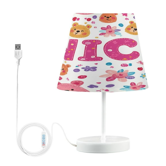 BZSMCE Table Lamp Creative Cute Bear Stylized Printing Simple Pattern Night Light