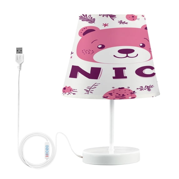 BZSMCE Table Lamp Creative Cute Bears Printing Simple Pattern Night Light