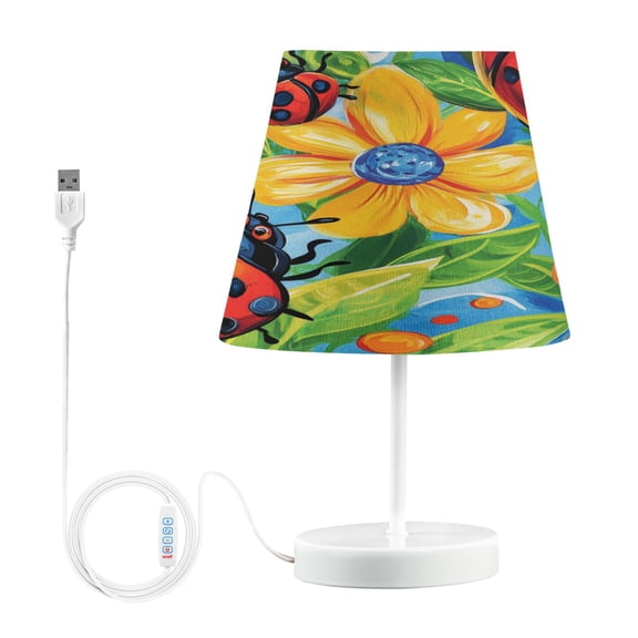 BZSMCE Table Lamp Creative Cute Ladybug Simple Pattern Night Light