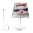 thumbnail image 1 of BZSMCE Table Lamp Creative Cute White Cat Simple Pattern Night Light, 1 of 8