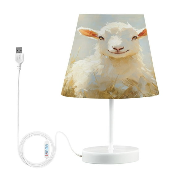 BZSMCE Table Lamp Creative Cute White Goat Simple Pattern Night Light