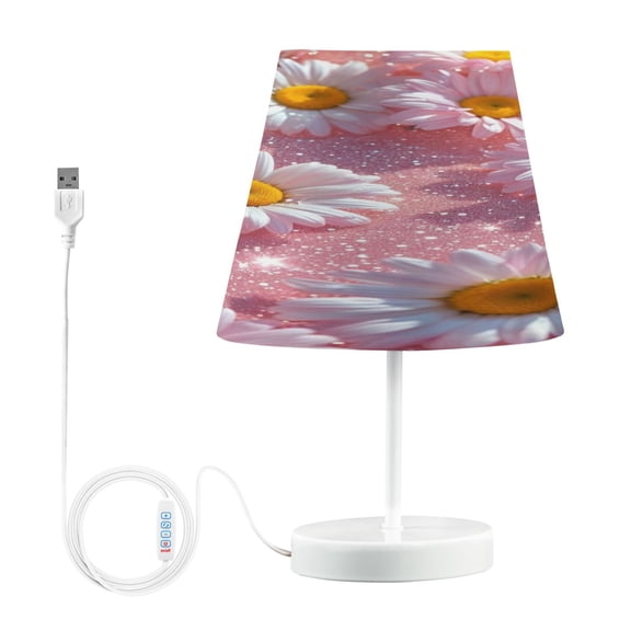 BZSMCE Table Lamp Creative Daisies in Sparkling Dew Pattern Simple Pattern Night Light