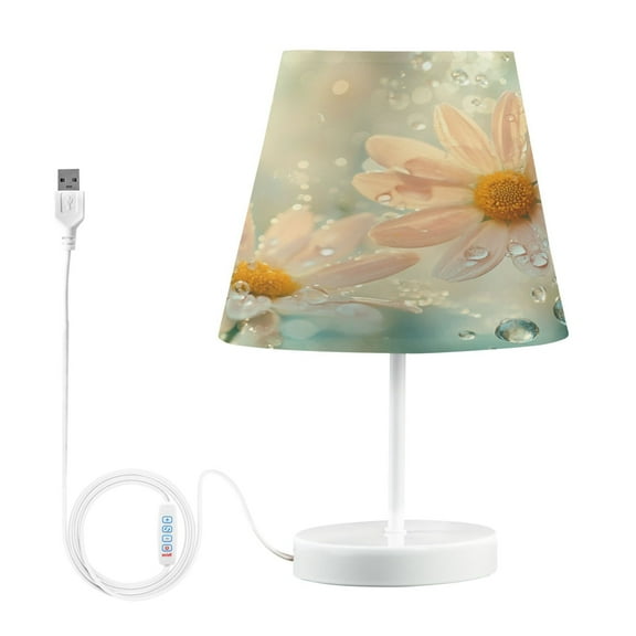 BZSMCE Table Lamp Creative Daisy Flowers with Water Droplets Simple Pattern Night Light