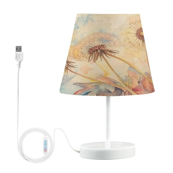 BZSMCE Table Lamp Creative Dandelion Watercolor Painting Simple Pattern Night Light