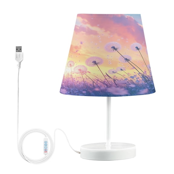 BZSMCE Table Lamp Creative Dandelions in Colorful Field Simple Pattern Night Light