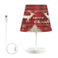 thumbnail image 1 of BZSMCE Table Lamp Creative Dark Red Plaid Pattern with Reindeer Simple Pattern Night Light, 1 of 8