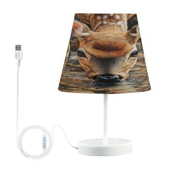 BZSMCE Table Lamp Creative Deer Drinking Water From_the_river_wi_94e61581-cbf4-480e-b0d9-4 Simple Pattern Night Light