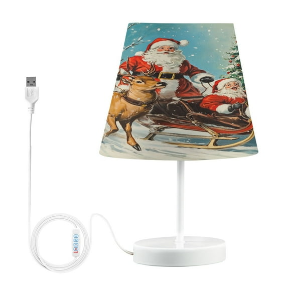 BZSMCE Table Lamp Creative Deer Pulling Santa Simple Pattern Night Light
