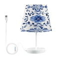 thumbnail image 1 of BZSMCE Table Lamp Creative Design Blue Art Flower Pattern Simple Pattern Night Light, 1 of 8