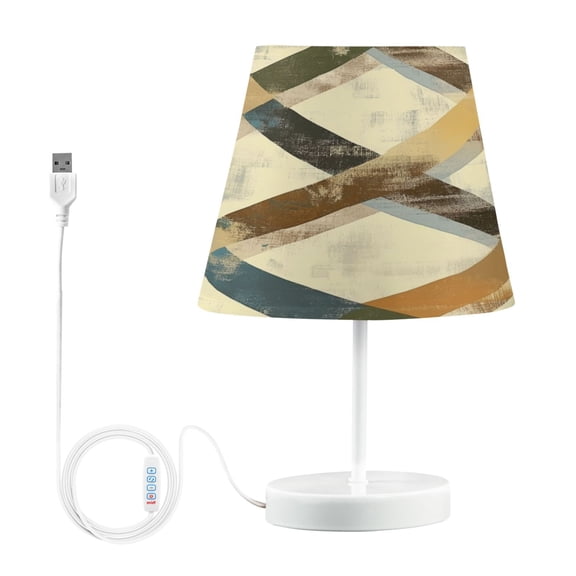 BZSMCE Table Lamp Creative Design Blue Flowers Art Print Simple Pattern Night Light