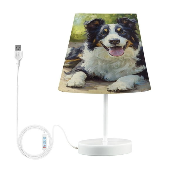 BZSMCE Table Lamp Creative Design Dog Paniting Simple Pattern Night Light
