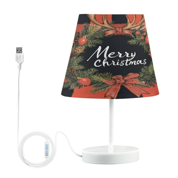 BZSMCE Table Lamp Creative Design Elegant Plaid Christmas Painting Simple Pattern Night Light