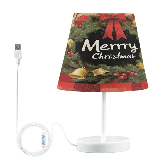 BZSMCE Table Lamp Creative Design Elegant Plaid Christmas Print Simple Pattern Night Light