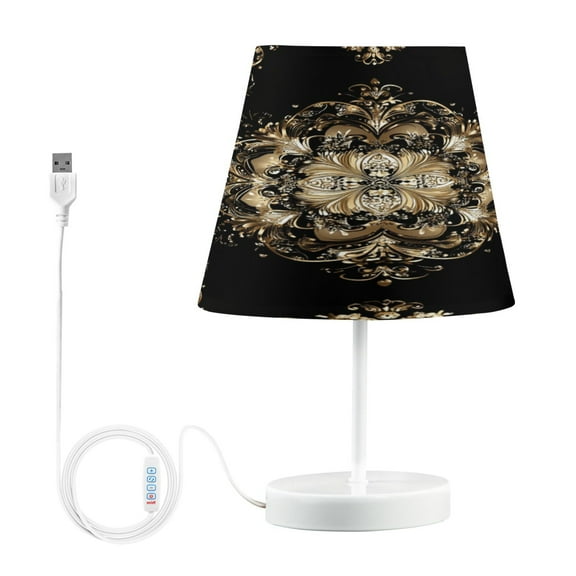 BZSMCE Table Lamp Creative Design Gold Blossom Pattern Simple Pattern Night Light