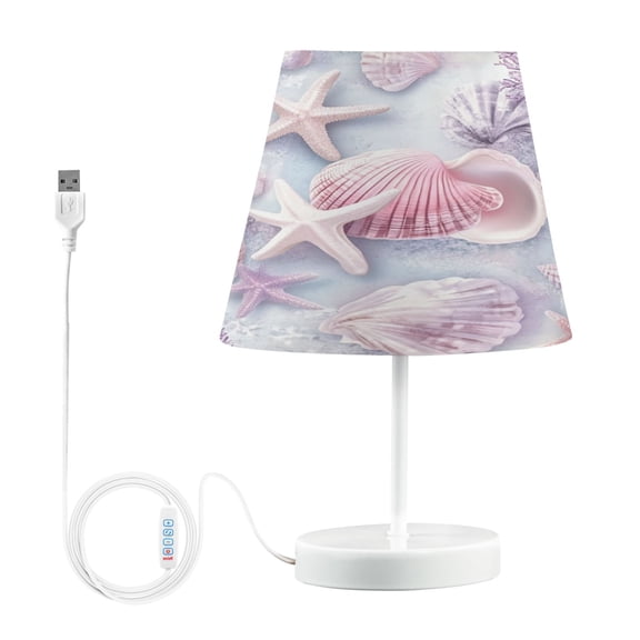 BZSMCE Table Lamp Creative Design Pure Purple Shell Simple Pattern Night Light