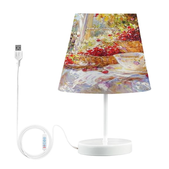 BZSMCE Table Lamp Creative Design Red Cherry Pattern Simple Pattern Night Light