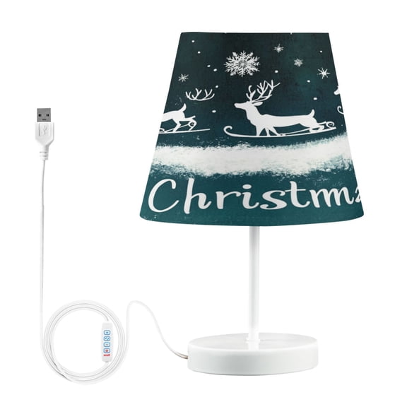 BZSMCE Table Lamp Creative Design Reindeer Snowflakes Simple Pattern Night Light