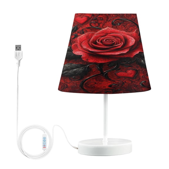 BZSMCE Table Lamp Creative Design Rose Printed Simple Pattern Night Light