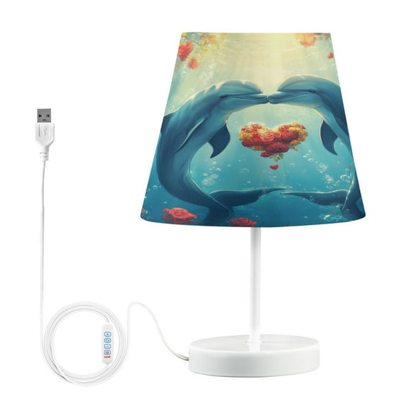 BZSMCE Table Lamp Creative Dolphins Roses Heart Simple Pattern Night Light