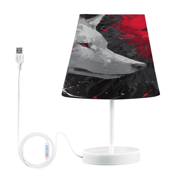 BZSMCE Table Lamp Creative Dual Wolves Pattern Simple Pattern Night Light